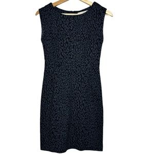 Loft Leopard animal print Sleeveless Dress Workwear Dark Academia Y2K